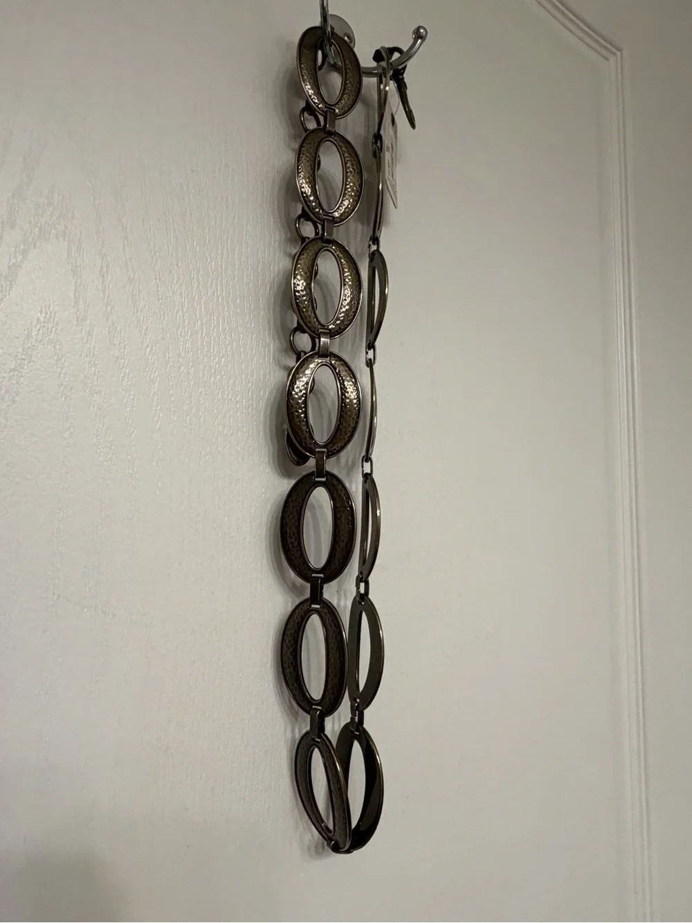 NWT Fossil Hammered Brass Chain Belt.  36” with up to 8” extender